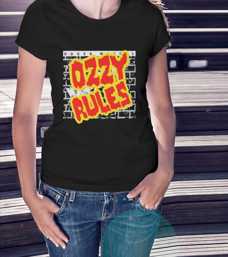 Roger Waters Ozzy Rules Another Prick In The Wall Graffiti Brick Style T-Shirt