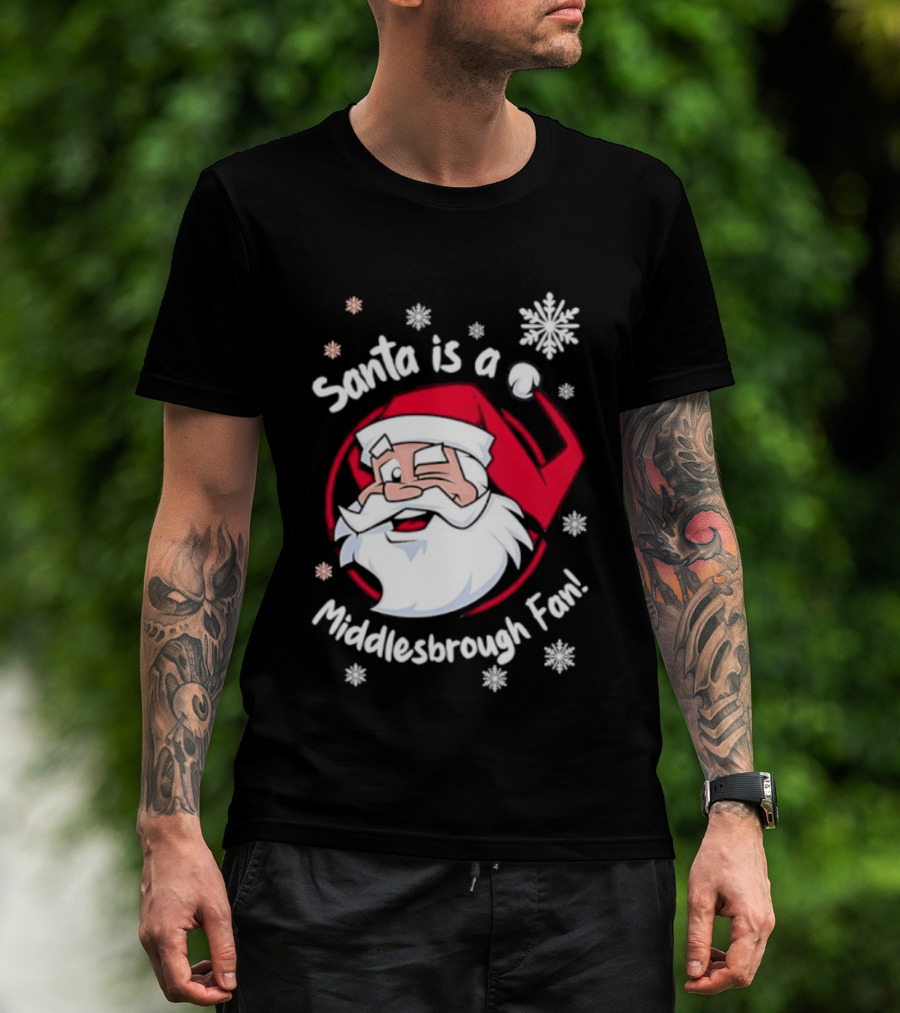 Santa Is A Middlesbrough Fan Christmas Snowflakes T-Shirt