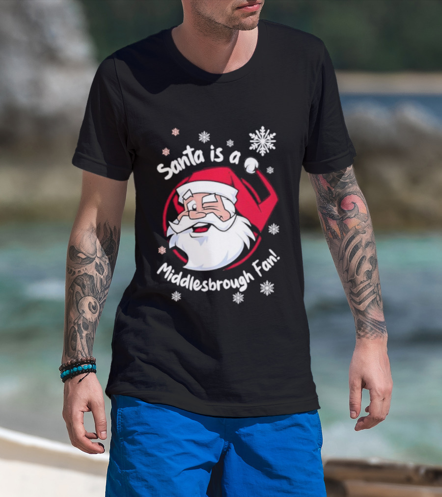 Santa Is A Middlesbrough Fan Christmas Snowflakes T-Shirt