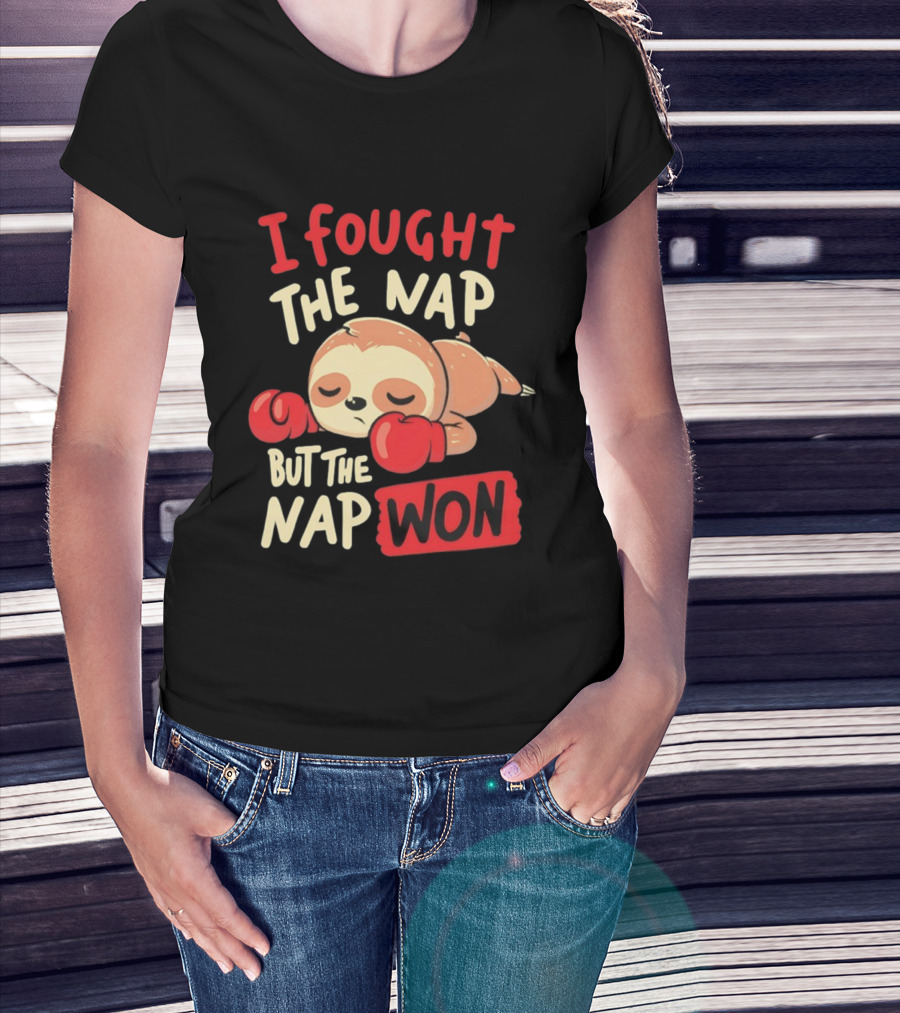 I Fought The Nap But The Nap Won Sloth Boxing Gloves T-Shirt