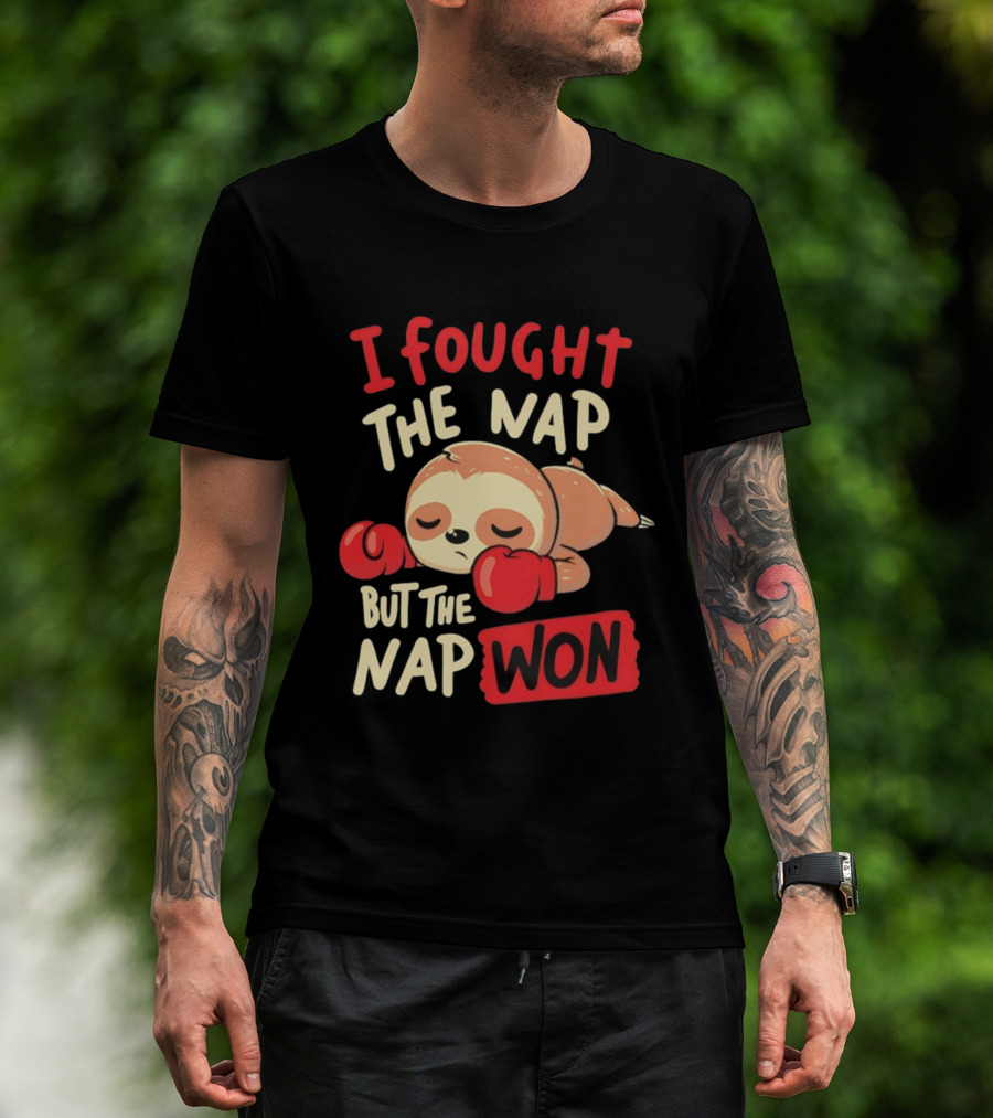 I Fought The Nap But The Nap Won Sloth Boxing Gloves T-Shirt