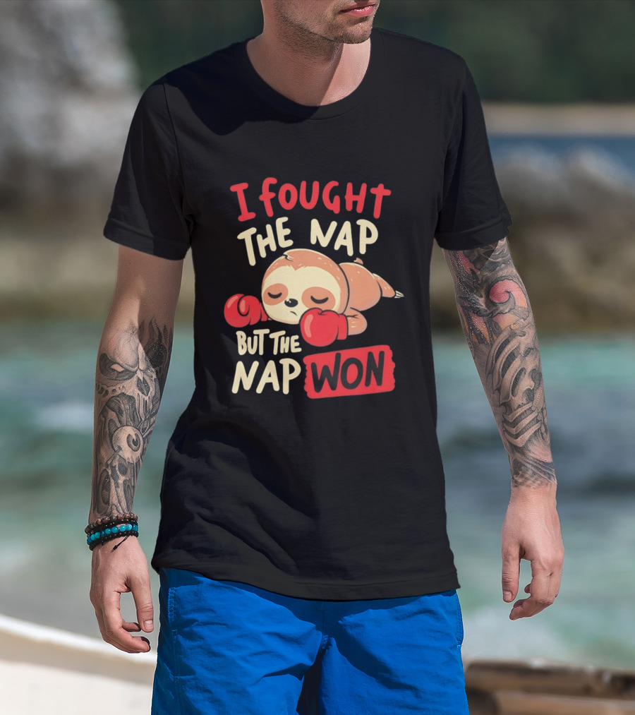 I Fought The Nap But The Nap Won Sloth Boxing Gloves T-Shirt