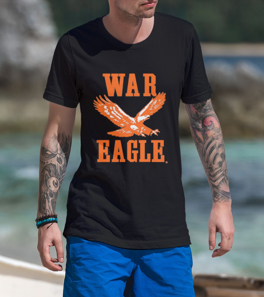 War Eagle Orange Soaring Emblem T-Shirt