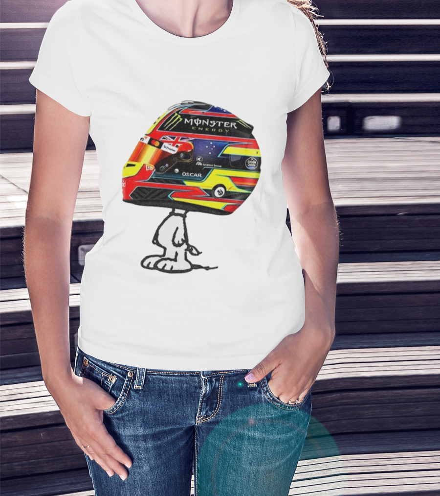 Oscar Piastri Monster Energy Racing Helmet Snoopy T-Shirt