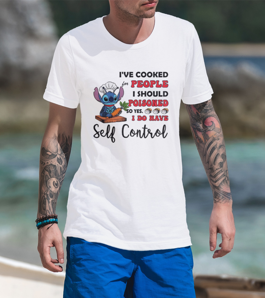 Stitch Cooked For People I Should Poisoned Sushi Self Control T-Shirt