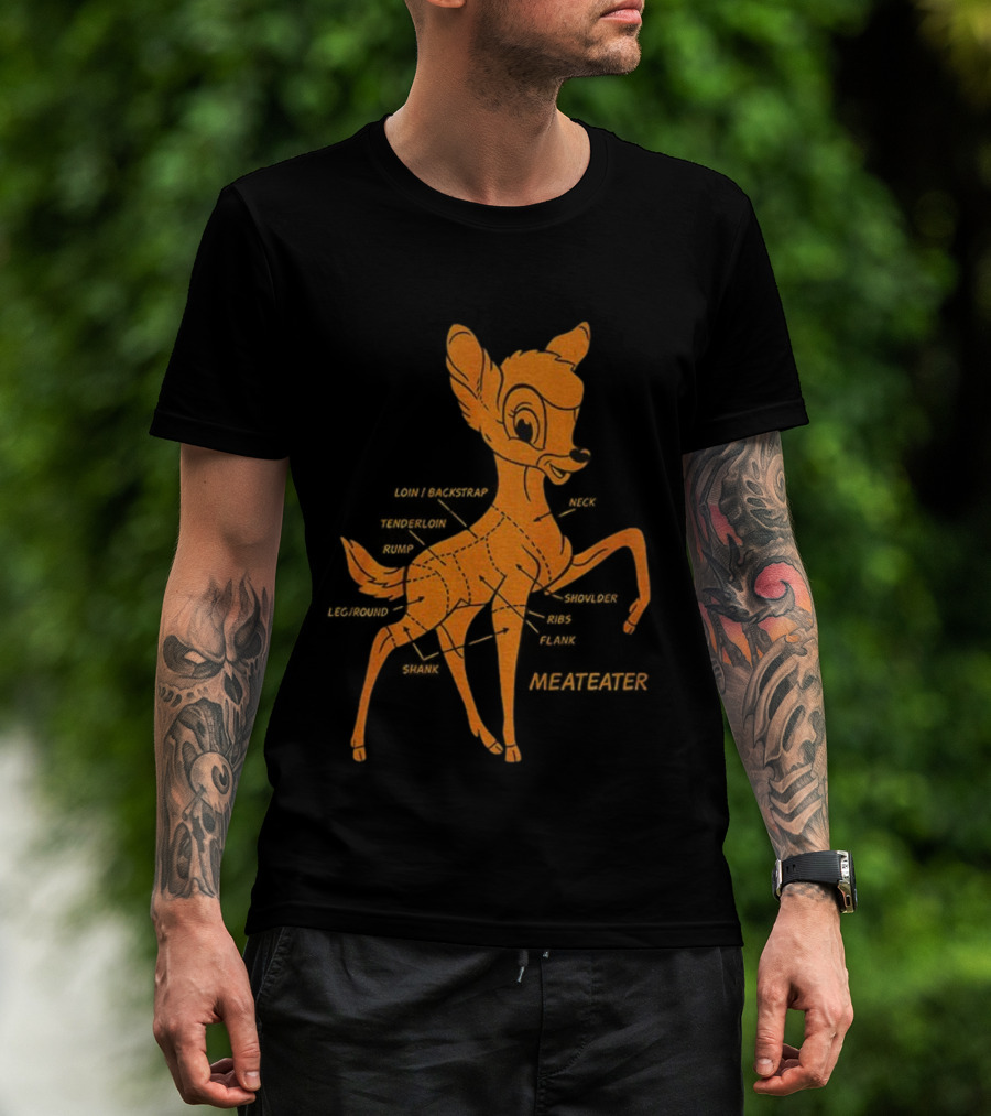 Bambi Deer Butchering Diagram Meateater T-Shirt