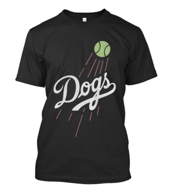 Los Angeles Dodgers MLB Baseball 2025 Dogs Tennis Ball Retro Style T-Shirt