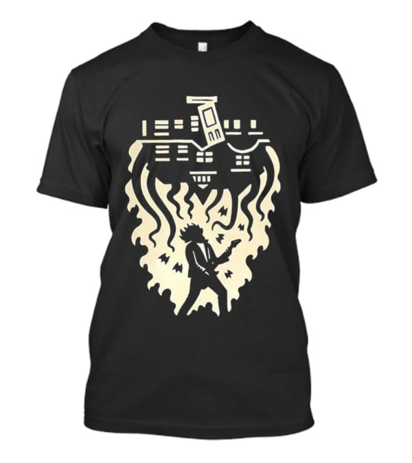 Joseph Quinn Stranger Things Character Upside Down Guitar Silhouette T-Shirt