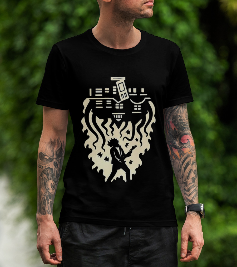 Joseph Quinn Stranger Things Character Upside Down Guitar Silhouette T-Shirt