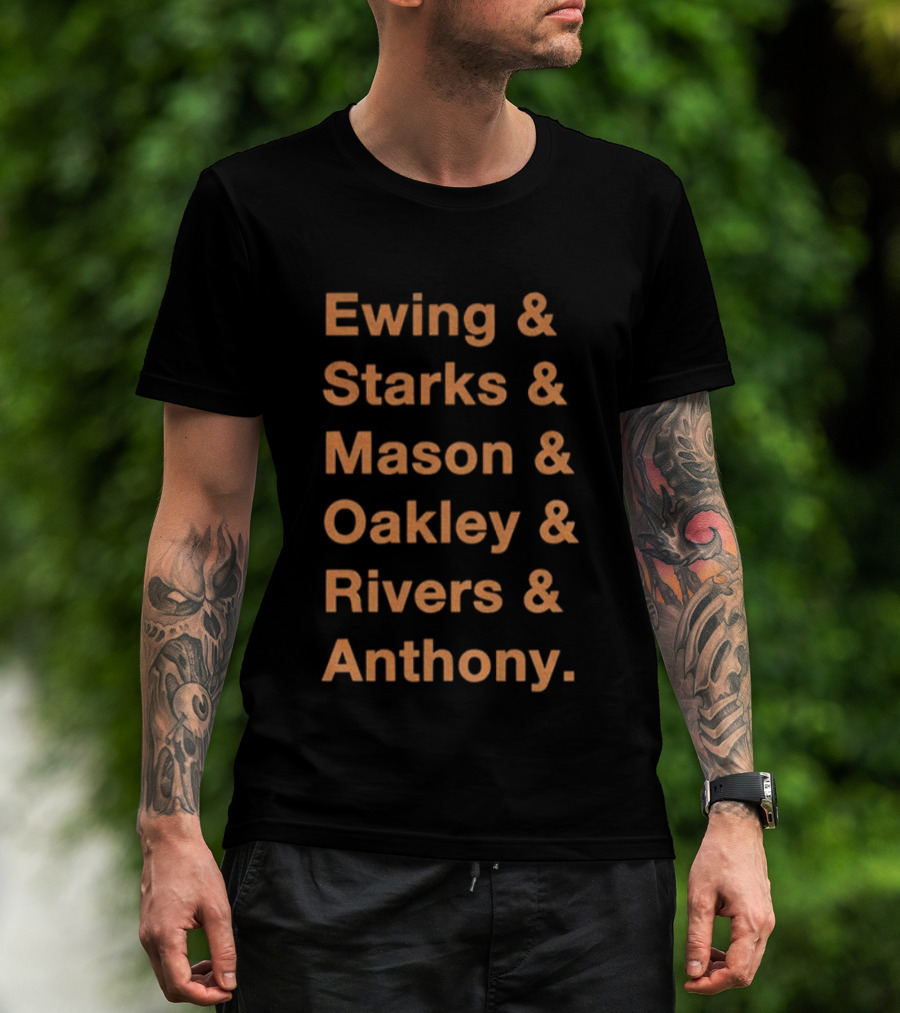 Ewing Starks Mason Oakley Rivers Anthony Knicks Legends T-Shirt
