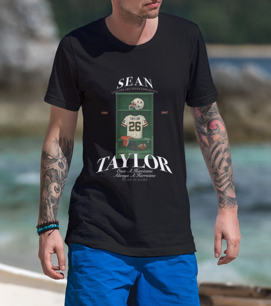Sean Taylor Miami Hurricanes Football 26 Once A Hurricane Always A Hurricane Locker T-Shirt
