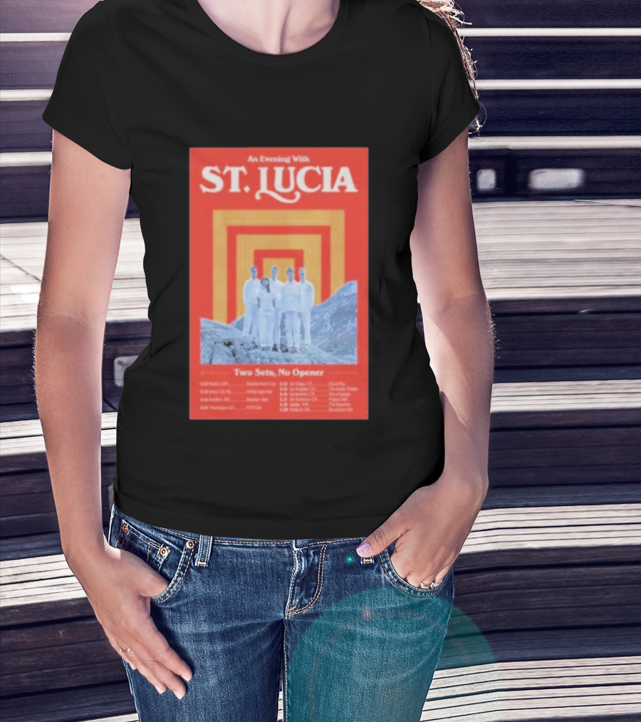 An Evening With St. Lucia Two Sets No Opener Tour 2026 Dates Boston Jersey City Brooklyn Washington T-Shirt