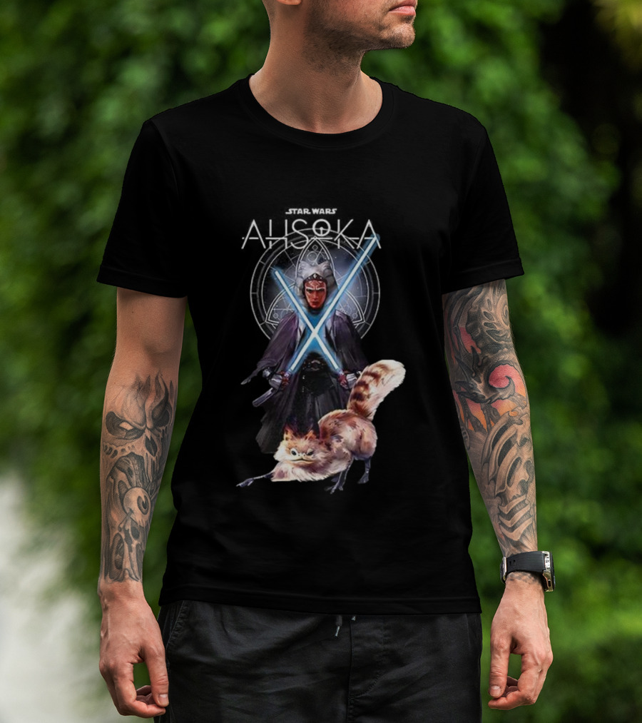 Ahsoka Star Wars Character Lightsabers And Loth-Cat T-Shirt