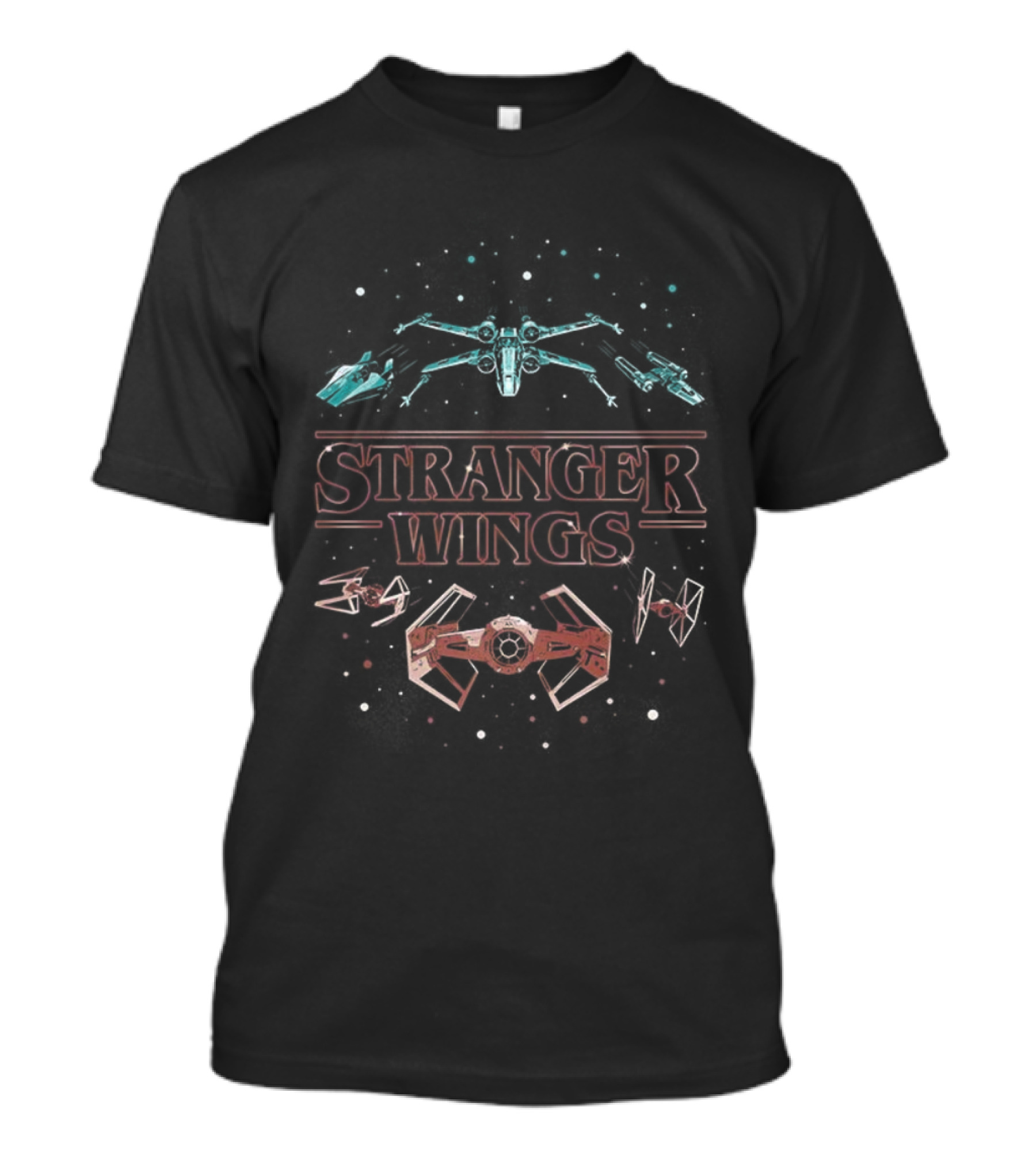Stranger Wings X Star Wars Mashup Fighter Spaceships T-Shirt