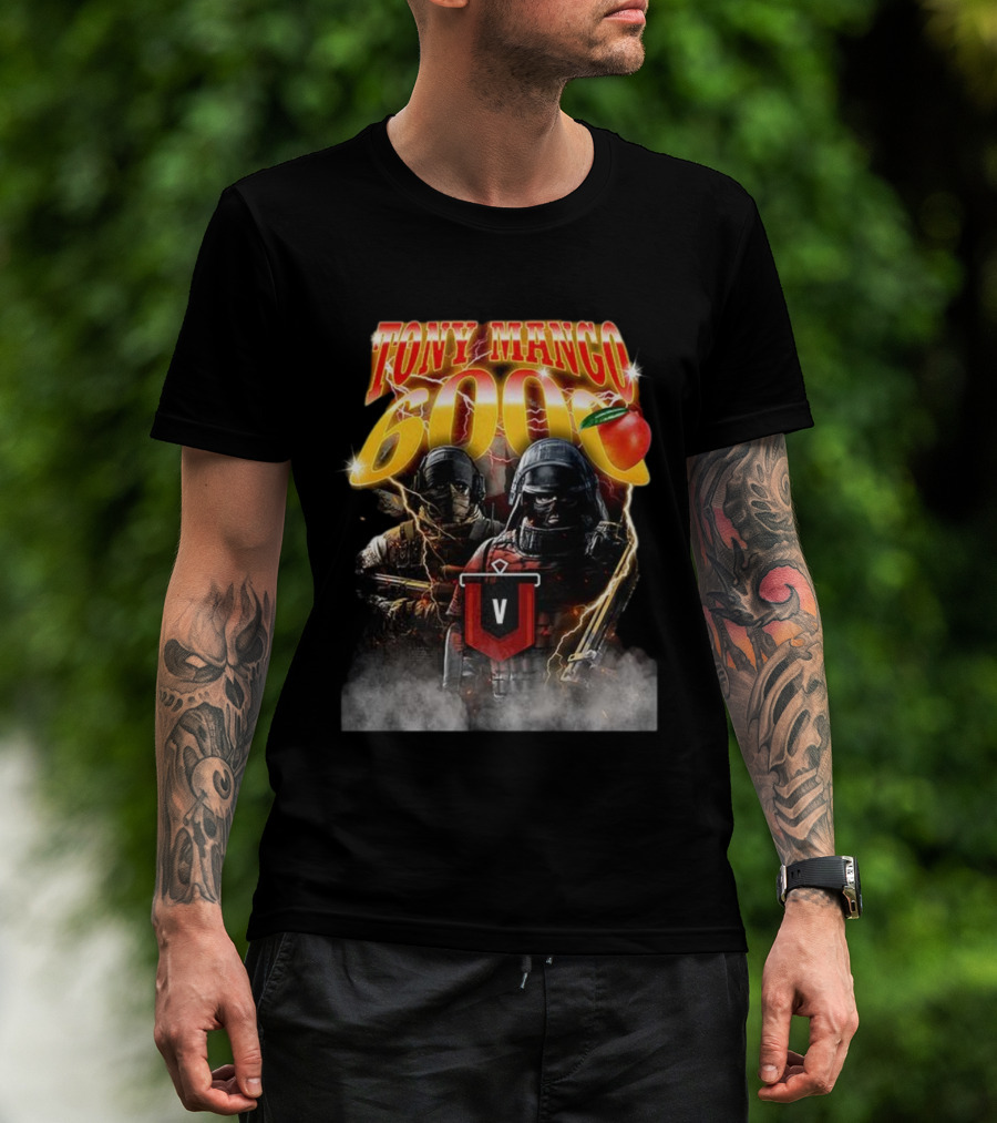 Tony Mango 6000 Lightning Soldiers V Badge Image T-Shirt