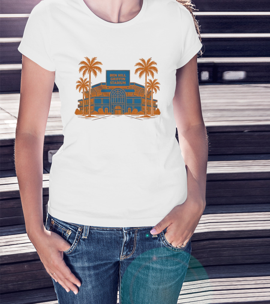 Ben Hill Griffin Stadium University Of Florida Gators Palm Trees T-Shirt