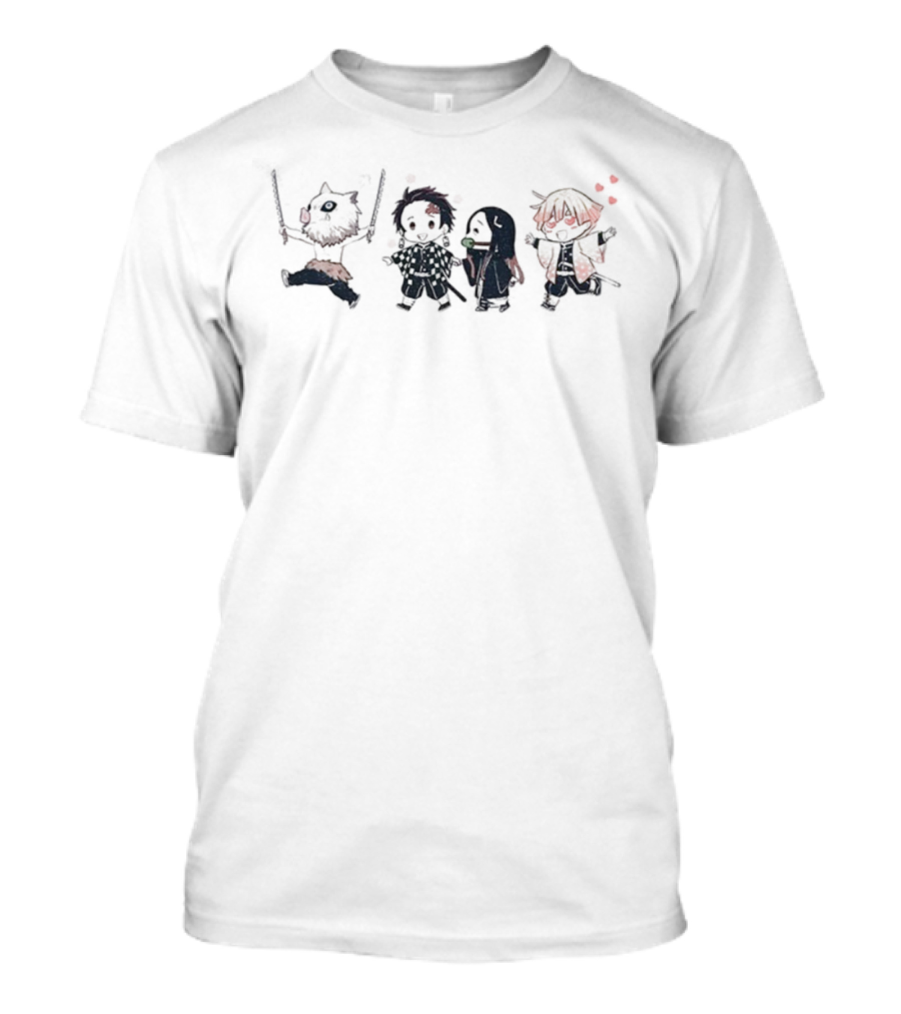 Demon Slayer Kimetsu No Yaiba Chibi Characters Meme Anime Fan Art T-Shirt