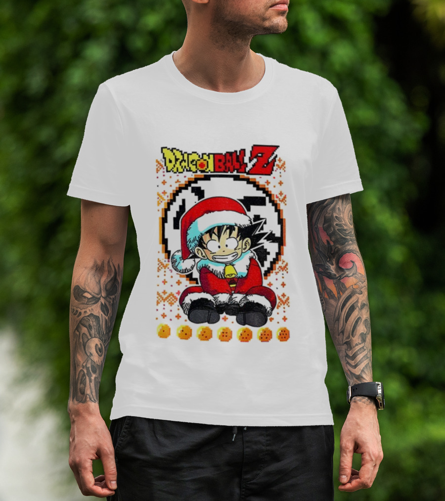 Dragon Ball Z Christmas Goku Santa Outfit With Dragon Balls T-Shirt