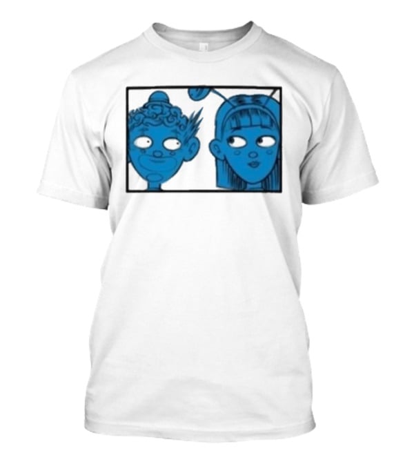 Homestuck Whistles Comic Characters Blue Faces Retro Style T-Shirt