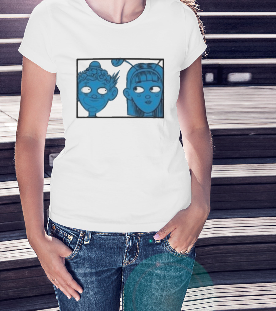 Homestuck Whistles Comic Characters Blue Faces Retro Style T-Shirt