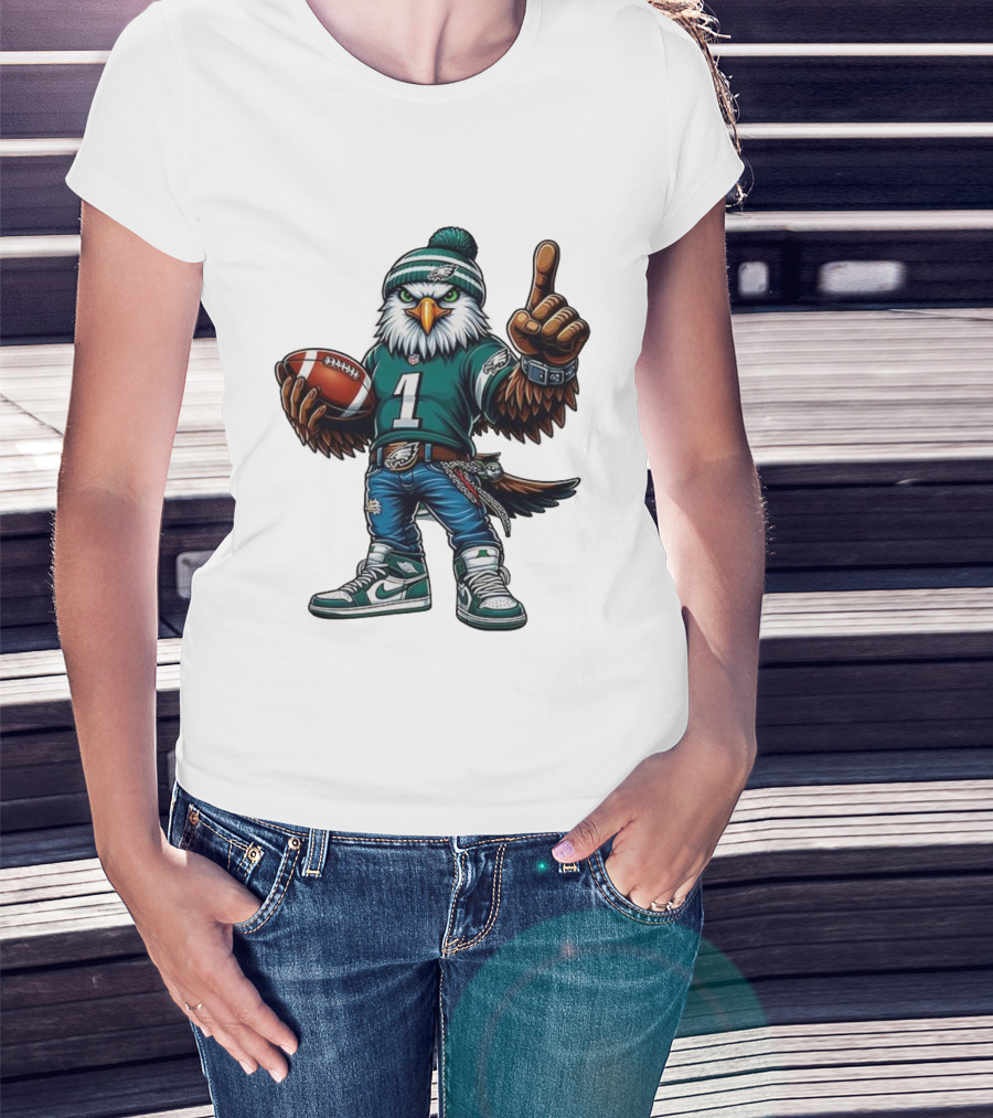 Philadelphia Eagles Mascot Number 1 Football Fan Gear T-Shirt
