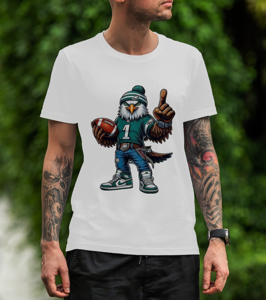 Philadelphia Eagles Mascot Number 1 Football Fan Gear T-Shirt