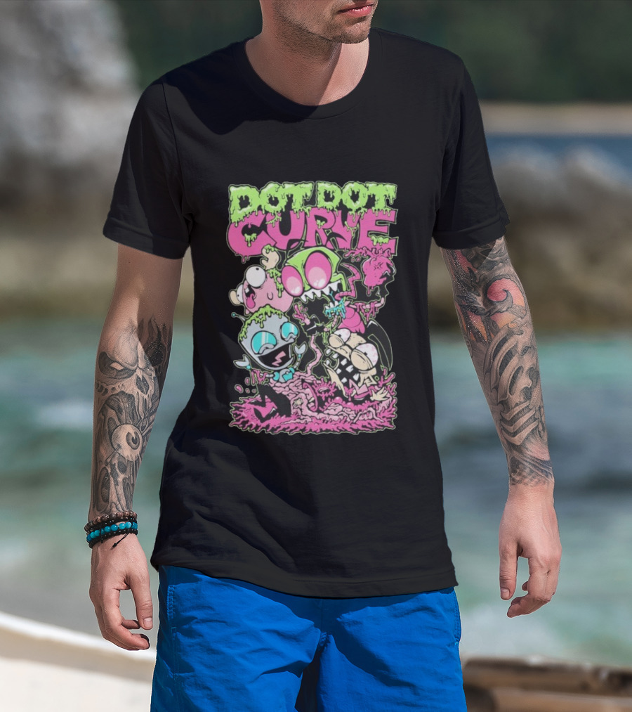 Dot Dot Curve Zim Did It Invader Zim Characters Slime Punk Aesthetic T-Shirt