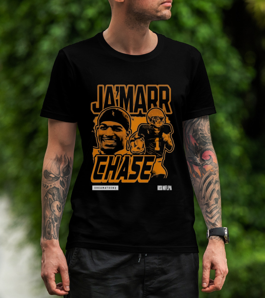 Ja'Marr Chase Football Star Player Illustration T-Shirt