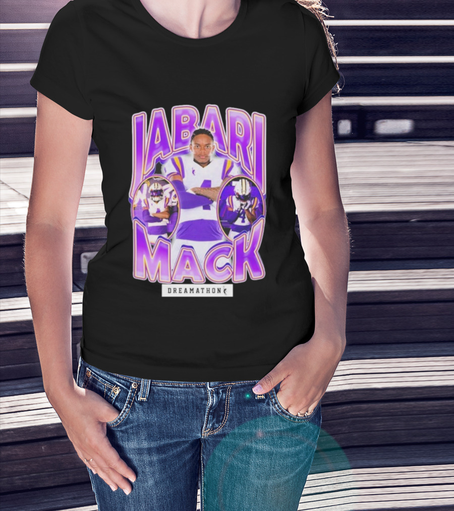 Jabari Mack Purple And White Dreamathon Football LSU Tigers T-Shirt
