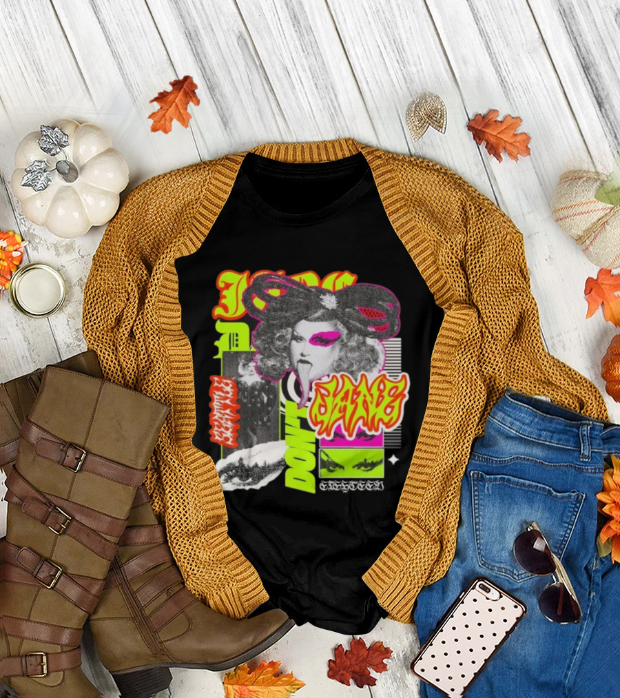 Jane Don't Glam Punk Retro Vibe Colorful Collage T-Shirt