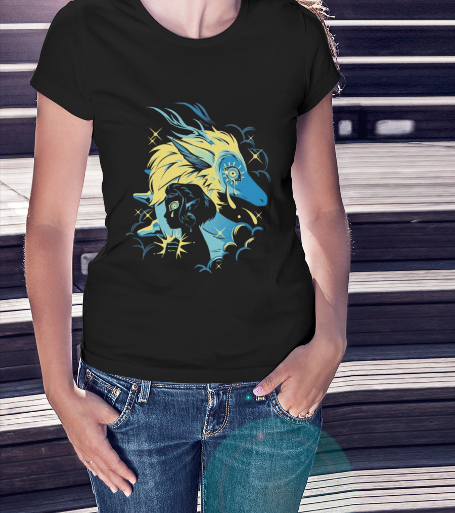 Nicole Knives Timeless Protection Wolf And Feather Eye Symbol T-Shirt