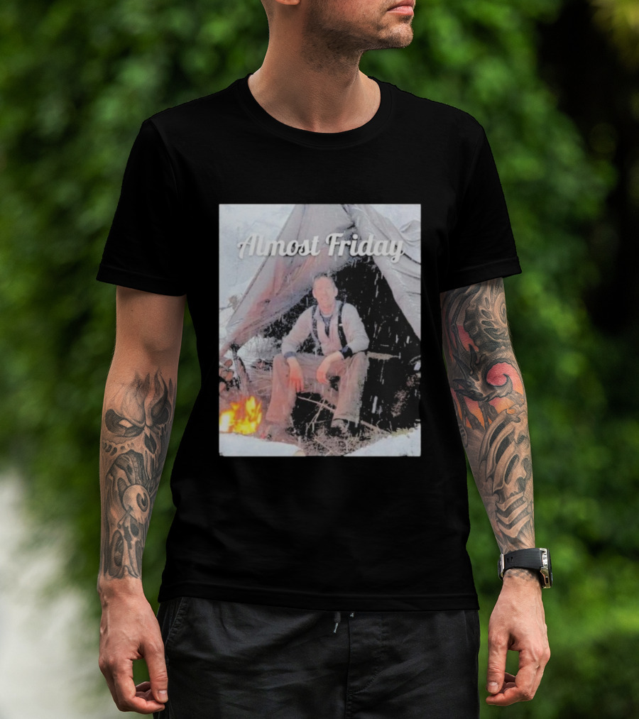 Almost Friday Luke Nichols Outdoor Camping Scene T-Shirt