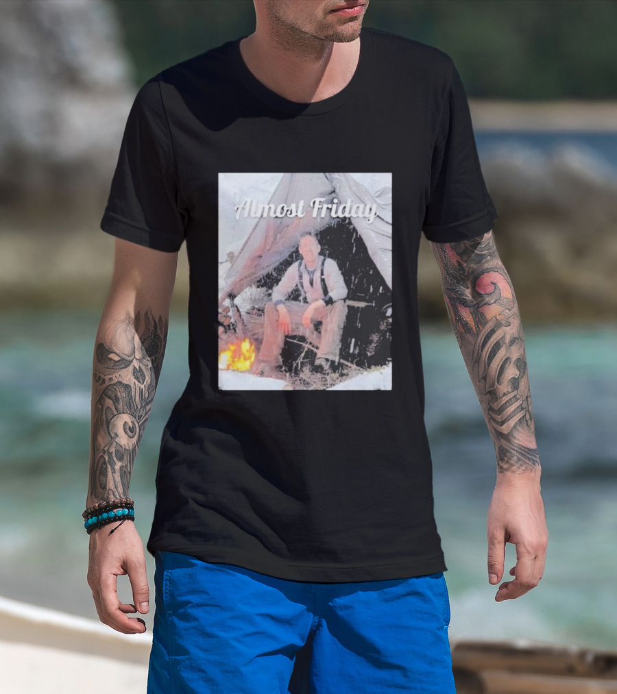 Almost Friday Luke Nichols Outdoor Camping Scene T-Shirt