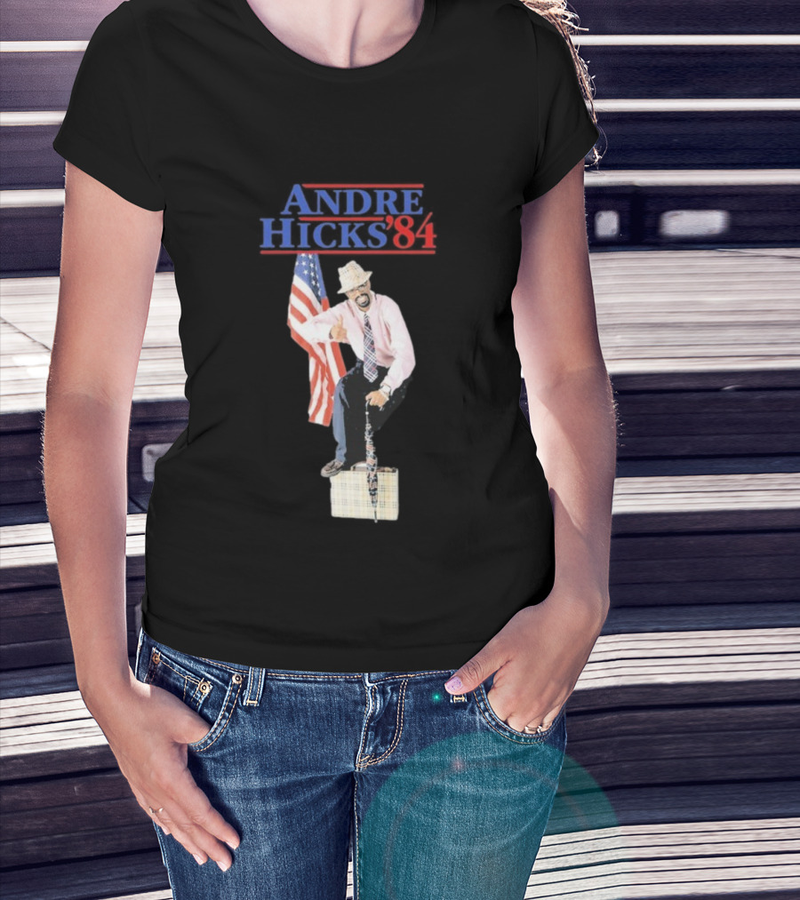 Andre Hicks 1984 American Flag Theme T-Shirt