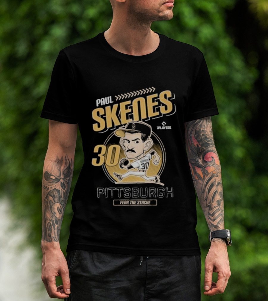 Paul Skenes Fear The Stache Pittsburgh 30 Caricature T-Shirt