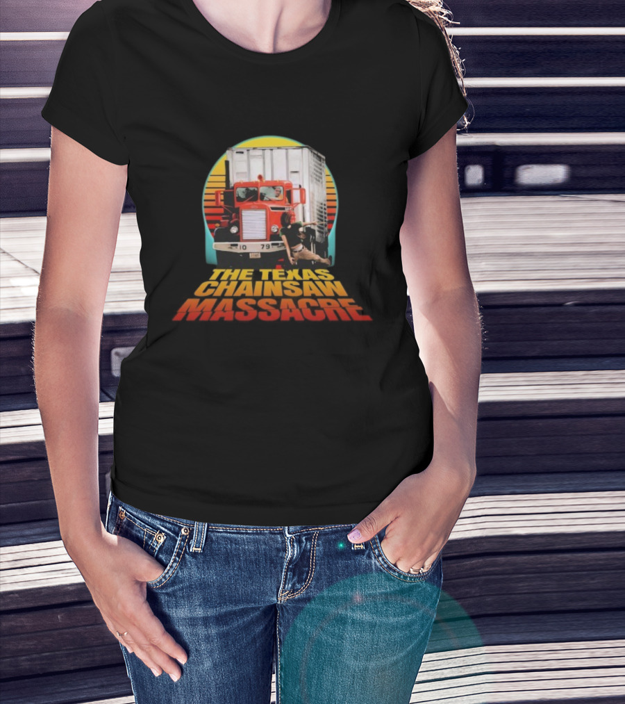 The Texas Chainsaw Massacre Ed Guinn Signature Truck Scene Retro Vintage Style T-Shirt