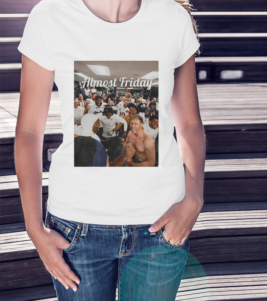 Almost Friday Chicago Bears Team Celebration NFL T-Shirt