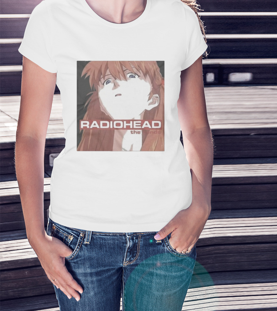 Radiohead The Bends Asuka Langley Soryu Anime Crossover Fan Art T-Shirt