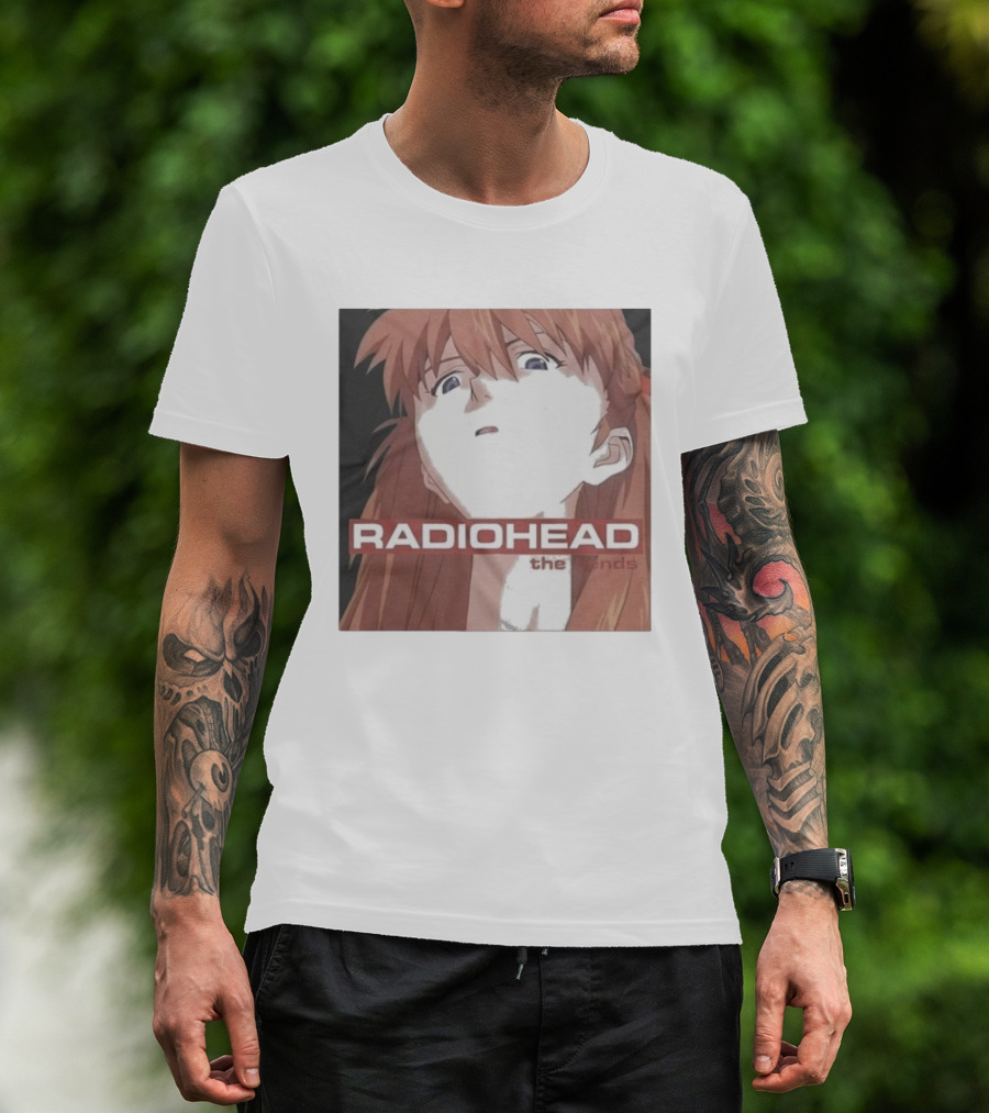 Radiohead The Bends Asuka Langley Soryu Anime Crossover Fan Art T-Shirt