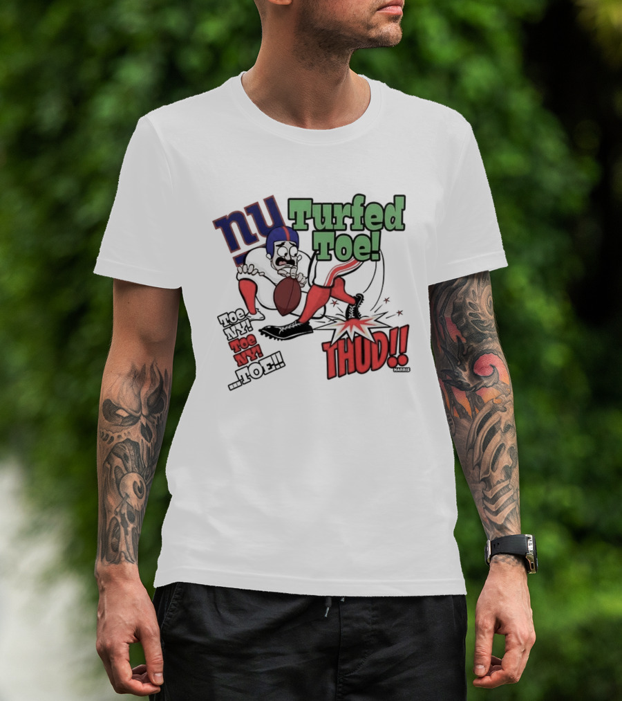 New York Giants Turfed Toe Cartoon NY Thud Football T-Shirt