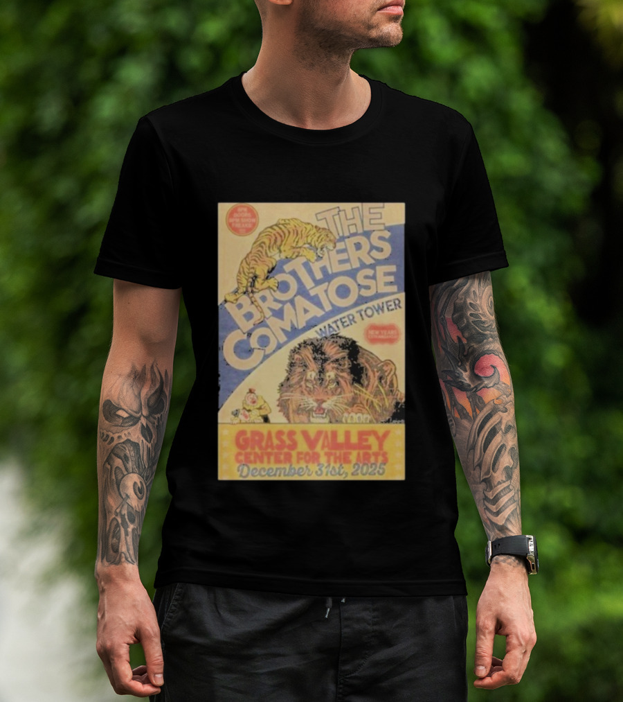 The Brothers Comatose Water Tower New Year Grass Valley Center For The Arts December 31st 2025 T-Shirt