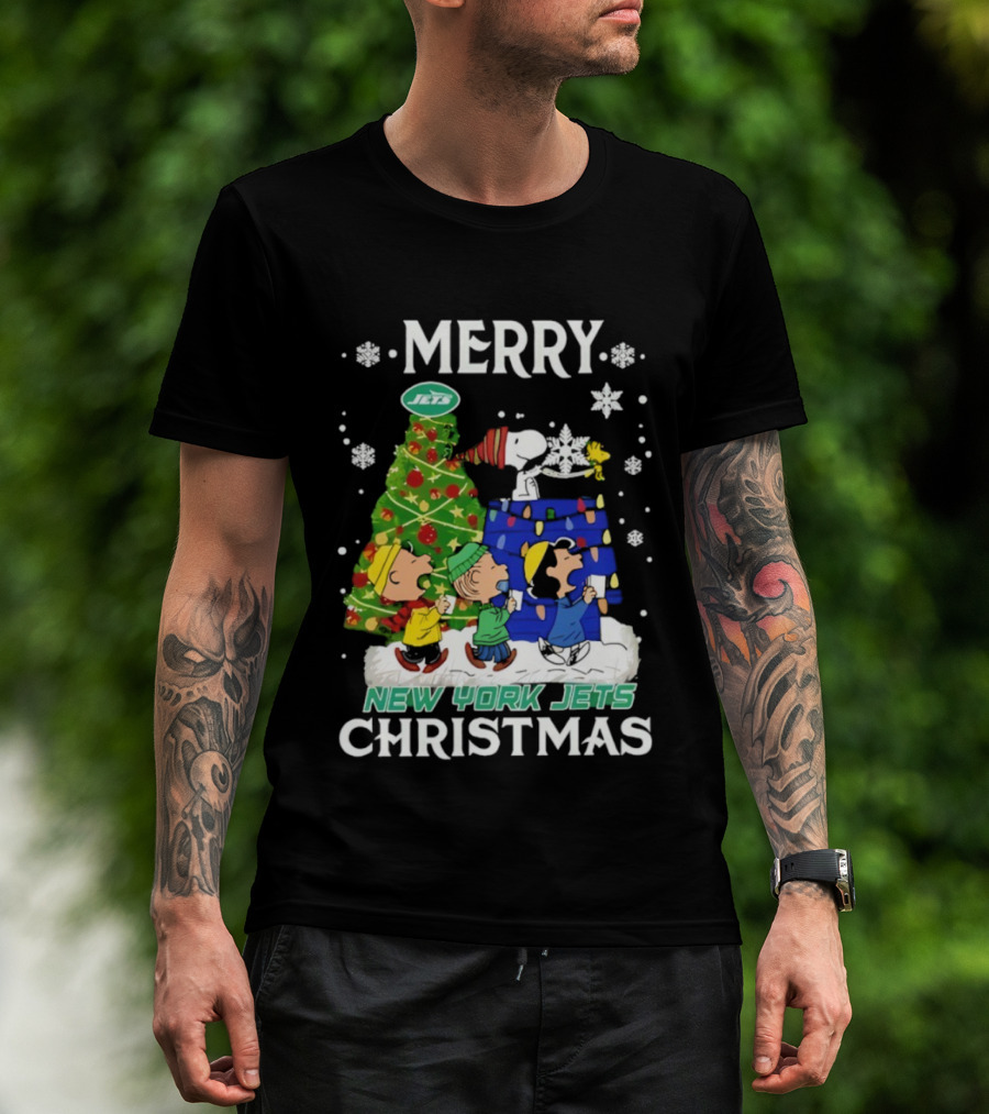 Merry Christmas Snoopy Friends New York Jets NFL Celebration T-Shirt
