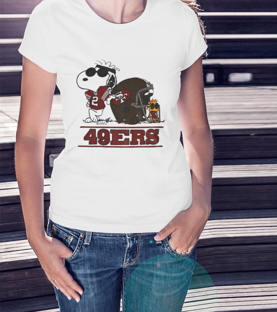 Snoopy Woodstock San Francisco 49ers NFL Football Helmet 2025 T-Shirt