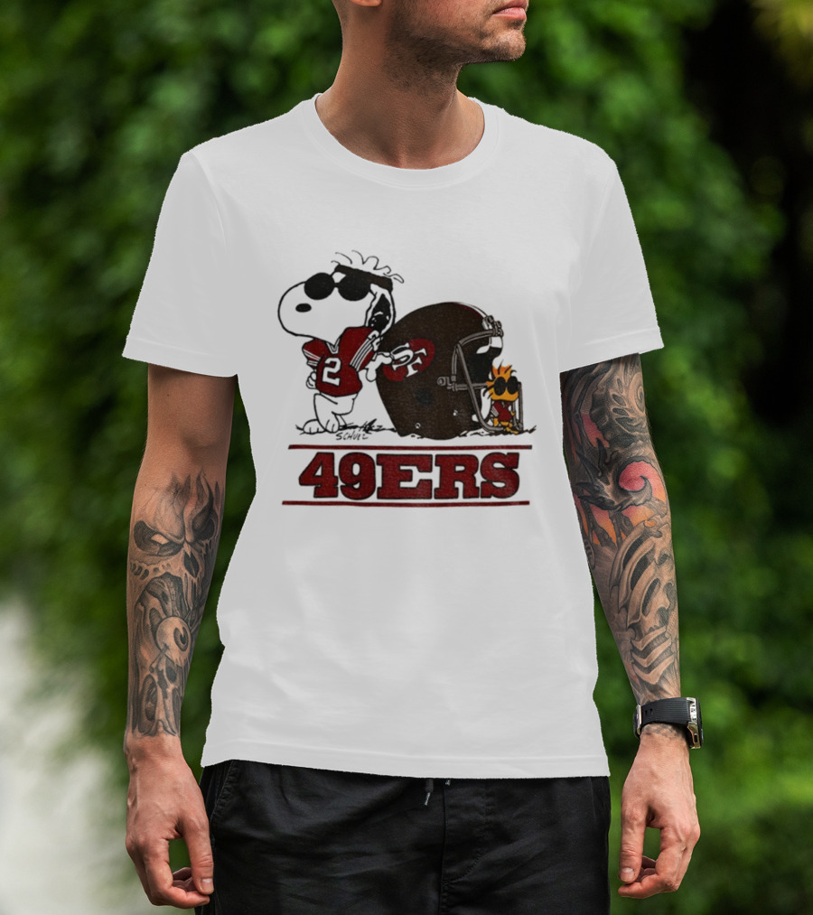 Snoopy Woodstock San Francisco 49ers NFL Football Helmet 2025 T-Shirt