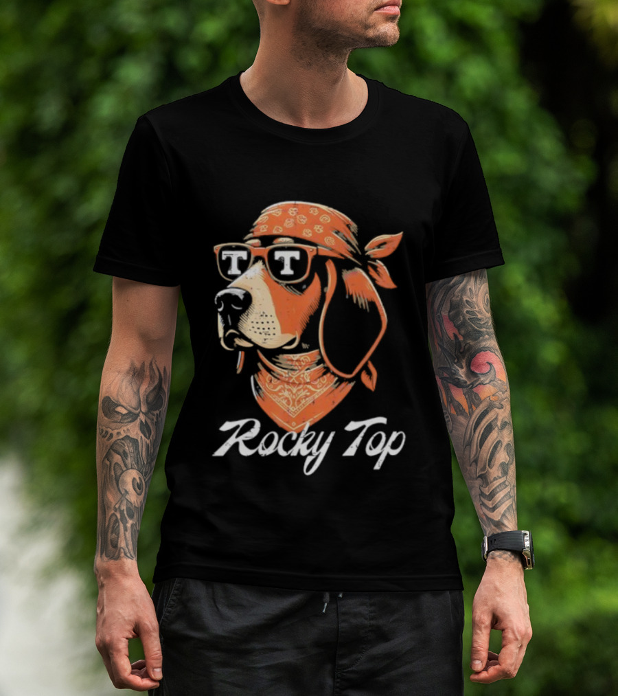 Rocky Top Vols Dog Wearing Sunglasses Tennessee Football T-Shirt
