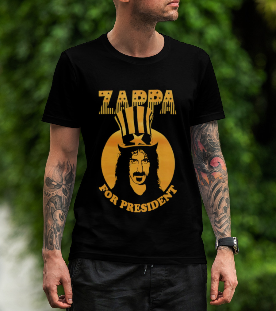 Zappa For President Iconic Yellow Portrait With Star Crown T-Shirt