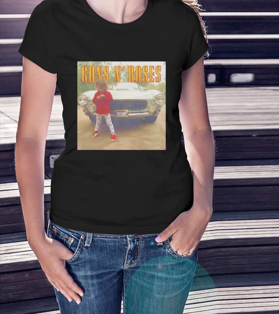 Guns N Roses Nothin’ Child In Front Of Vintage Car T-Shirt