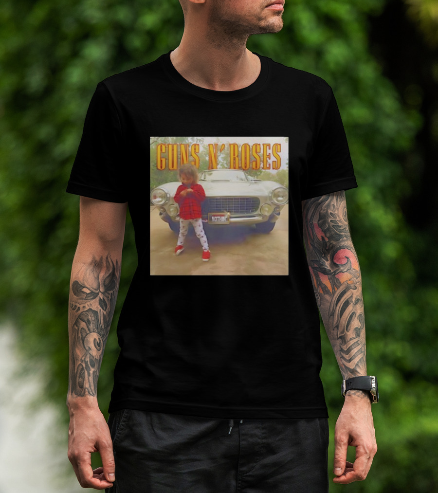 Guns N Roses Nothin’ Child In Front Of Vintage Car T-Shirt