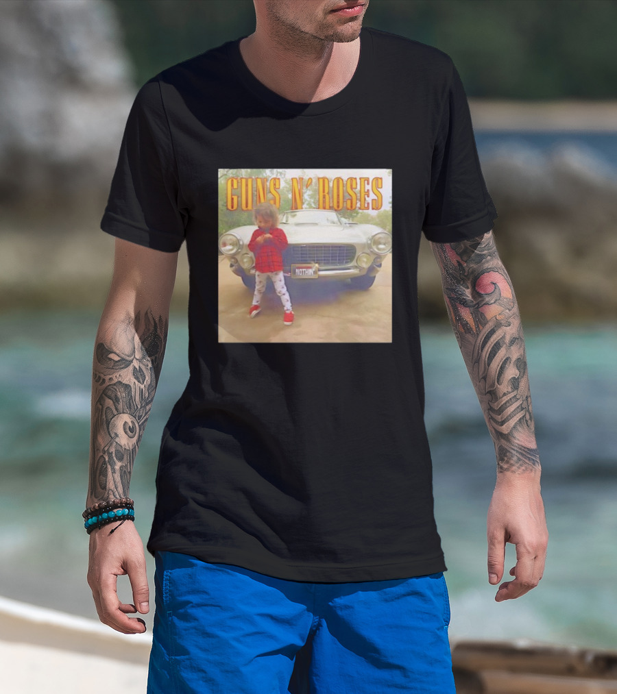 Guns N Roses Nothin’ Child In Front Of Vintage Car T-Shirt