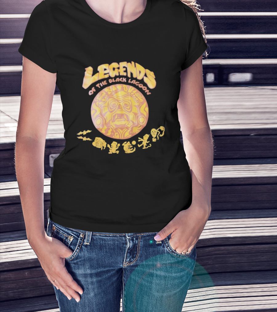 Legends Of The Black Lagoon Aztec-Inspired Face And Symbols T-Shirt